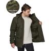 WenVen Men’s Winter Thicken Cotton Parka Jacket Warm Coat with Removable Hood