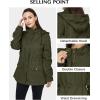 WenVen Women’s Cotton Military Jacket Lightweight Casual Anorak Coat with Hood