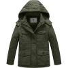 WenVen Boy’s & Girl’s Winter Warm Sherpa Lined Parka Coat with Removable Hood(Army Green)