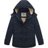 WenVen Girl’s Winter Sherpa Jacket Thicken Cotton Parka Coat with Removable Hood(Blue)