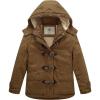 WenVen Girl’s Winter Sherpa Jacket Thicken Cotton Parka Coat with Removable Hood(Brown)