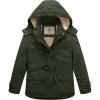 WenVen Girl’s Winter Sherpa Jacket Thicken Cotton Parka Coat with Removable Hood(Green)