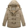 WenVen Girl’s Winter Sherpa Jacket Thicken Cotton Parka Coat with Removable Hood(Khaki)
