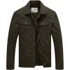 WenVen Men’s Casual Canvas Cotton Jacket Lightweight Military Utility Jacket(Army Green-n)