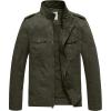WenVen Men’s Casual Washed Cotton Military Jacket(Army Green)
