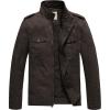 WenVen Men’s Casual Washed Cotton Military Jacket(Tobacco)