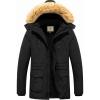 WenVen Men’s Hooded Warm Coat Winter Parka Jacket(Black)