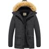 WenVen Men’s Hooded Warm Coat Winter Parka Jacket(Charcoal)