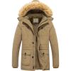 WenVen Men’s Hooded Warm Coat Winter Parka Jacket(Khaki)