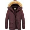 WenVen Men’s Hooded Warm Coat Winter Parka Jacket(Red)