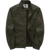 WenVen Men’s Lightweight Cotton Flight Bomber Jacket Casual Military Windbreaker(Green)