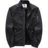 WenVen Men’s Lightweight Cotton Flight Bomber Jacket Casual Military Windbreaker(Grey)