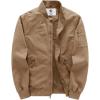WenVen Men’s Lightweight Cotton Flight Bomber Jacket Casual Military Windbreaker(Khaki)