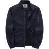 WenVen Men’s Lightweight Cotton Flight Bomber Jacket Casual Military Windbreaker(Navy)