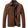 WenVen Men’s Lightweight Military Cotton Jacket Casual Spring Lapel Work Coat(Coffee)