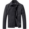 WenVen Men’s Lightweight Military Cotton Jacket Casual Spring Lapel Work Coat(Gray)