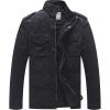 WenVen Men’s Lightweight Military Style Jacket Twill Cotton Windbreaker(Grey)
