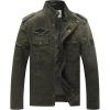 WenVen Men’s Military Jacket Fleece Lined Winter Puffer Coat Cotton Windbreaker Parka(Army Green)