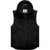 WenVen Men’s Quilted Lined Multi Pockets Casual Vest with Hood(Black)