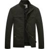 WenVen Men’s Spring Canvas Military Style Jacket Casual Lightweight Cotton Coat(Green)