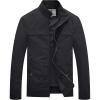 WenVen Men’s Spring Canvas Military Style Jacket Casual Lightweight Cotton Coat(Grey)