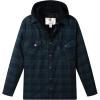 WenVen Men’s Thicken Plaid Flannel Quilted Shirts Jacket with Removable Hood(Forest Green)