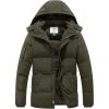 WenVen Men’s Warm Puffer Jacket Thicken Padded Winter Coat with Detachable Hood(Army Green)