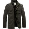WenVen Men’s Winter Casual Cotton Coat Thicken Fleece Lined Military Jacket(Army Green)
