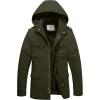 WenVen Men’s Winter Military Thicken Parka Jacket Warm Coat with Removable Hood(Army Green)