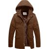 WenVen Men’s Winter Military Thicken Parka Jacket Warm Coat with Removable Hood(Coffee)