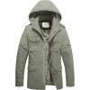 WenVen Men’s Winter Military Thicken Parka Jacket Warm Coat with Removable Hood(Light Olive)
