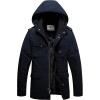 WenVen Men’s Winter Military Thicken Parka Jacket Warm Coat with Removable Hood(Navy)