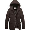 WenVen Men’s Winter Military Thicken Parka Jacket Warm Coat with Removable Hood(Tobacco)