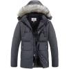 WenVen Men’s Winter Puffer Coat Thicken Winter Warm Padded Jacket with Hood(Grey)