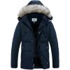 WenVen Men’s Winter Puffer Coat Thicken Winter Warm Padded Jacket with Hood(Navy)