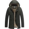 WenVen Men’s Winter Sherpa Parka Mid Length Thicken Military Style Warm Jacket with Removable Hood(Olive)