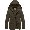 imageWenVen Mens Winter Thicken Cotton Parka Jacket Warm Coat with Removable Hood