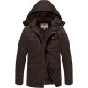 WenVen Men’s Winter Thicken Cotton Parka Jacket Warm Coat with Removable Hood(Brown)