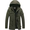 WenVen Men’s Winter Thicken Cotton Parka Jacket Warm Coat with Removable Hood(Green)