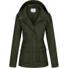 WenVen Women’s Anorak Military Jacket Lightweight Casual Cotton Coat with Hood(Army Green)