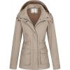 WenVen Women’s Anorak Military Jacket Lightweight Casual Cotton Coat with Hood(Khaki)