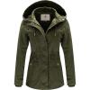 WenVen Women’s Cotton Military Jacket Lightweight Casual Anorak Coat with Hood