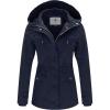 WenVen Women’s Cotton Military Jacket Lightweight Casual Anorak Coat with Hood(Navy)