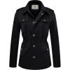 WenVen Women’s Lightweight Canvas Cotton Military Jacket Utility Lapel Anorak(Black)