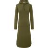 WenVen Womens Long Hoodie Dress Thicken Fleece Lined Pullover Sweatshirt(Green)