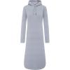WenVen Womens Long Hoodie Dress Thicken Fleece Lined Pullover Sweatshirt(Light Grey)
