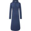 WenVen Womens Long Hoodie Dress Thicken Fleece Lined Pullover Sweatshirt(Navy)