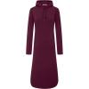 WenVen Womens Long Hoodie Dress Thicken Fleece Lined Pullover Sweatshirt(Purple)