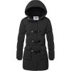 WenVen Women’s Winter Hooded Long Coat Waterproof Warm Thick Puffer Jacket(Black)