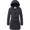 WenVen Women’s Winter Hooded Long Coat Waterproof Warm Thick Puffer Jacket(Dark Grey)